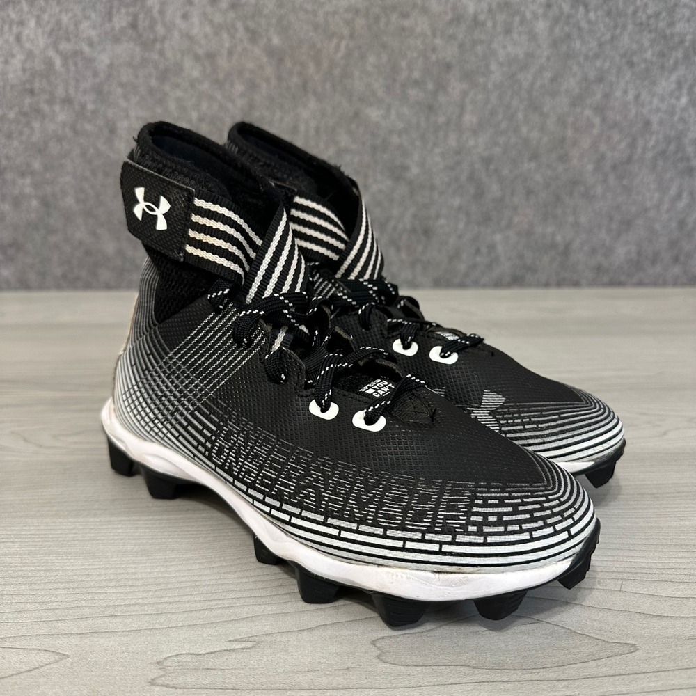 Under Armour Highlight Franchise Football Cleats Kids 4Y Black High Top Strap